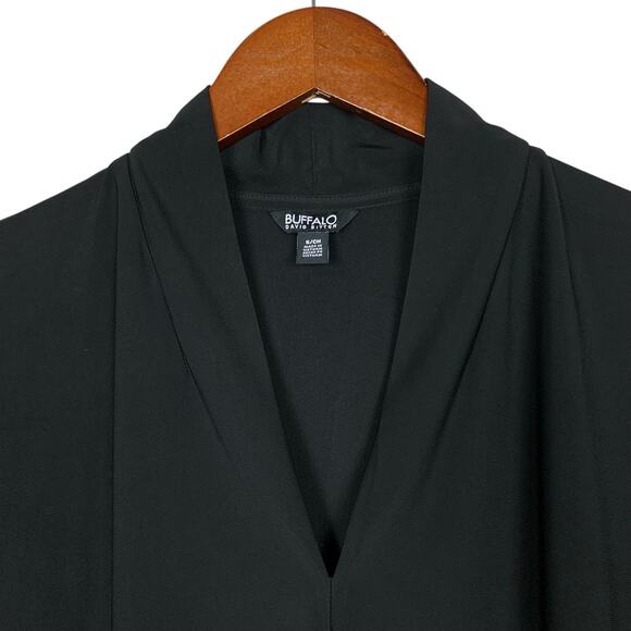Buffalo David Bitton Blouse Sleeveless Top Black Stretchy Knit V-Neck Women's S - Picture 2 of 5